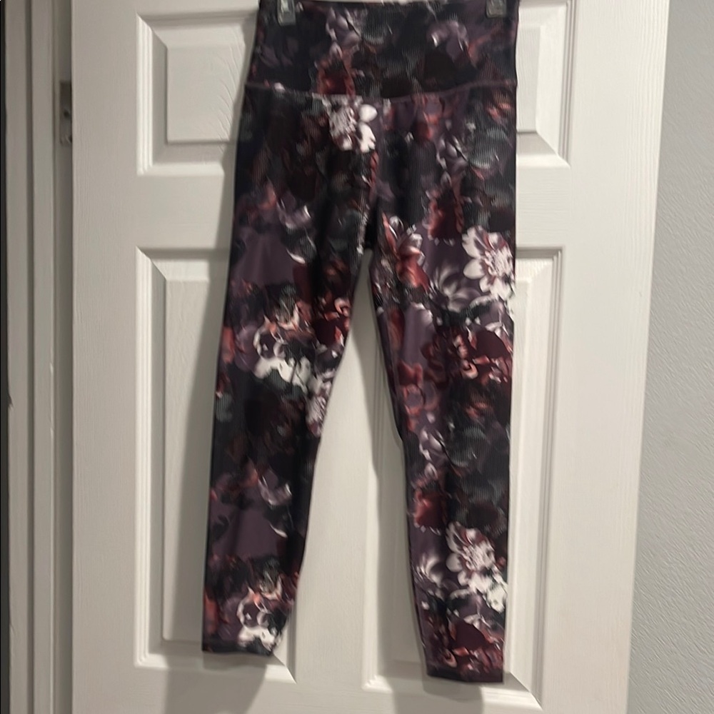 Purple and Black Floral Leggings Other